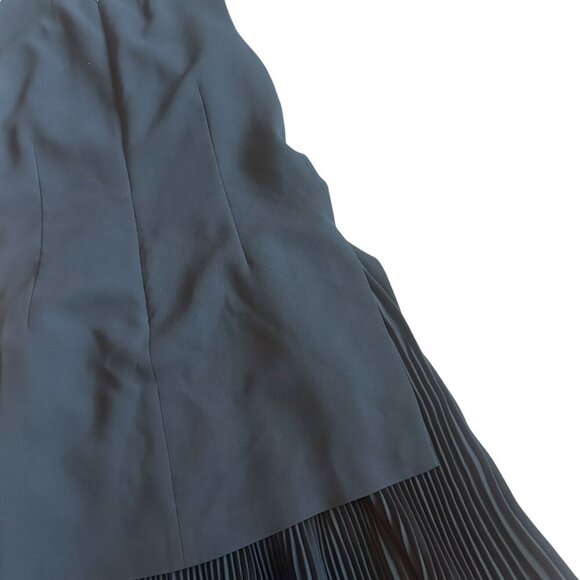 Theory Black Shift Dress Layered w/ Pleating Sleeveless Crepe Size 4 Women's - Picture 8 of 10